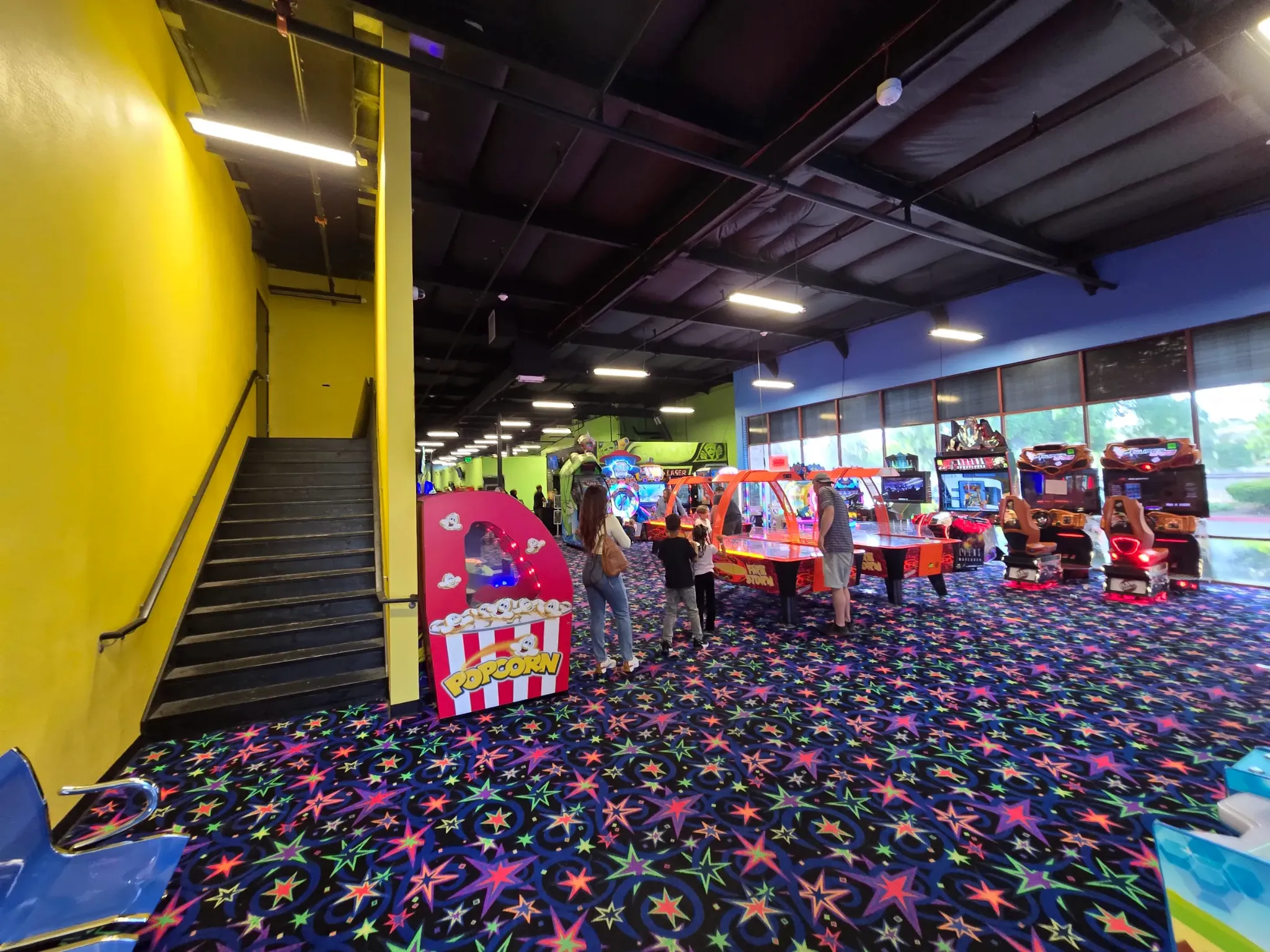 Arcade games at SacTag for between-round team entertainment.