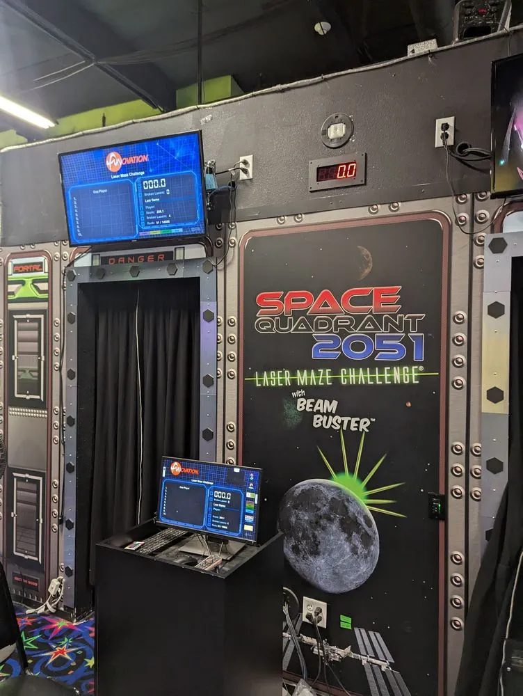 Laser maze challenge for youth groups at SacTag.